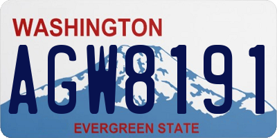 WA license plate AGW8191