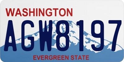 WA license plate AGW8197