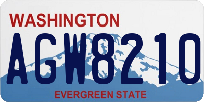 WA license plate AGW8210