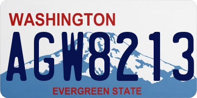 WA license plate AGW8213