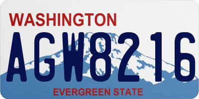 WA license plate AGW8216