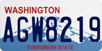 WA license plate AGW8219