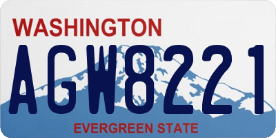 WA license plate AGW8221