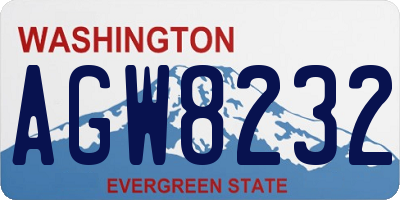 WA license plate AGW8232