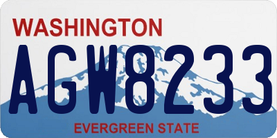 WA license plate AGW8233
