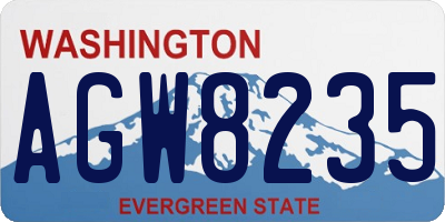WA license plate AGW8235