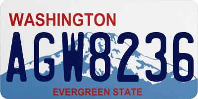 WA license plate AGW8236