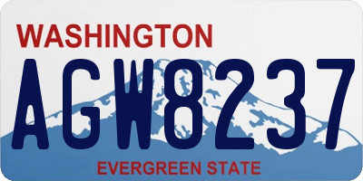WA license plate AGW8237