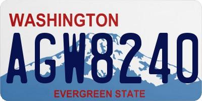 WA license plate AGW8240