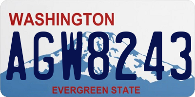 WA license plate AGW8243