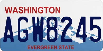 WA license plate AGW8245