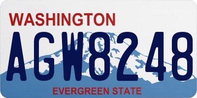 WA license plate AGW8248