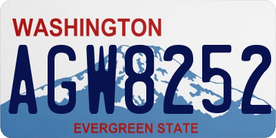 WA license plate AGW8252