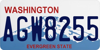 WA license plate AGW8255