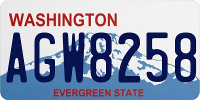 WA license plate AGW8258