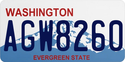 WA license plate AGW8260