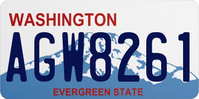 WA license plate AGW8261