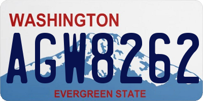 WA license plate AGW8262