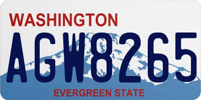 WA license plate AGW8265