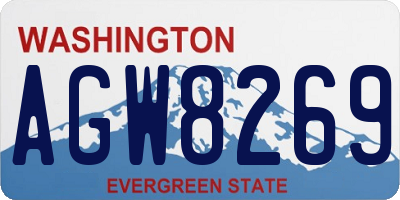WA license plate AGW8269