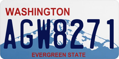 WA license plate AGW8271