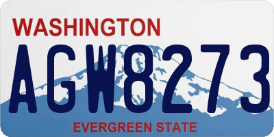 WA license plate AGW8273