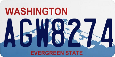 WA license plate AGW8274