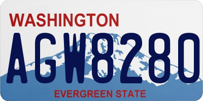 WA license plate AGW8280