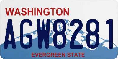 WA license plate AGW8281