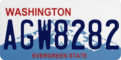 WA license plate AGW8282