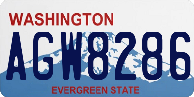 WA license plate AGW8286