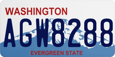 WA license plate AGW8288