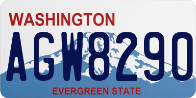 WA license plate AGW8290