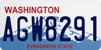 WA license plate AGW8291