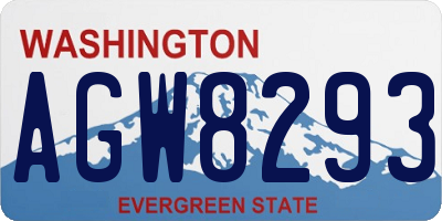 WA license plate AGW8293