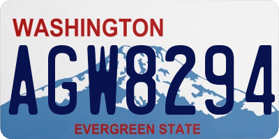 WA license plate AGW8294