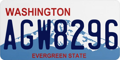 WA license plate AGW8296