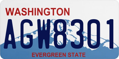 WA license plate AGW8301