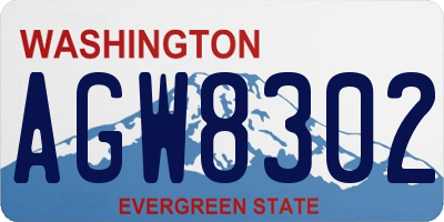 WA license plate AGW8302