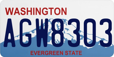 WA license plate AGW8303
