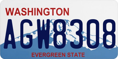 WA license plate AGW8308
