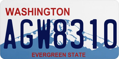 WA license plate AGW8310