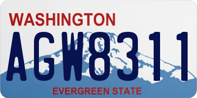 WA license plate AGW8311