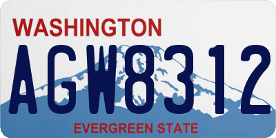 WA license plate AGW8312