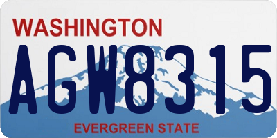WA license plate AGW8315