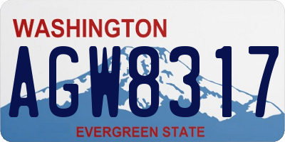 WA license plate AGW8317