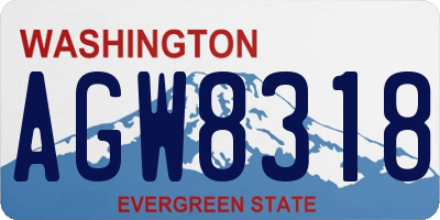 WA license plate AGW8318