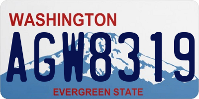 WA license plate AGW8319