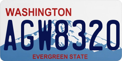 WA license plate AGW8320