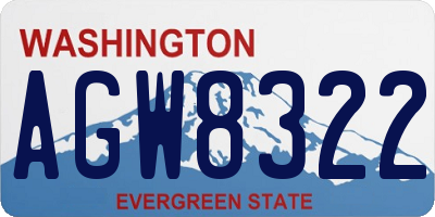 WA license plate AGW8322